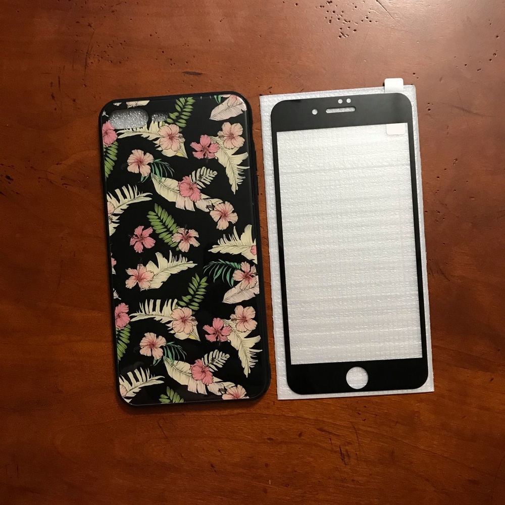 iPhone 8plus/7plus glass case w/ screen protector